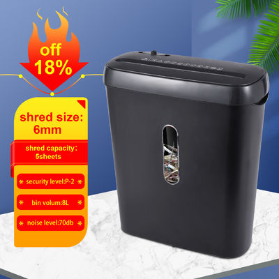 S636B Çizgi kesilmiş kağıt parçalayıcı 6 sayfa A4 mini parçalama makinesi ev ofis kullanıcısı için 8L kutuyla