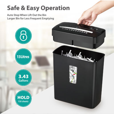 ETL Onaylama Kompakt Kağıt Yıkım Makinesi 6 Yaprak Kağıt Kırıcı 13L C220P-6