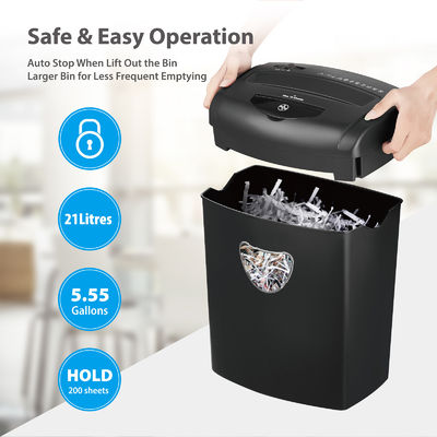 5.55 Gallon CD 10 Sayfa A4 Kağıt Kırıcı Makine CD218P CE Sertifikası ve 21L sepet Kutusu ile