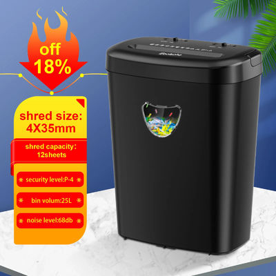 CD228P-12 ETL Sertifikalı 25L Ağır Görevli Ofis Kağıt Kırıcı 68 DB Gürültü Seviyesi Çapraz Kesimle